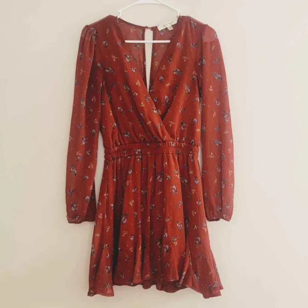 Maroon Flowy Playdress EUC
